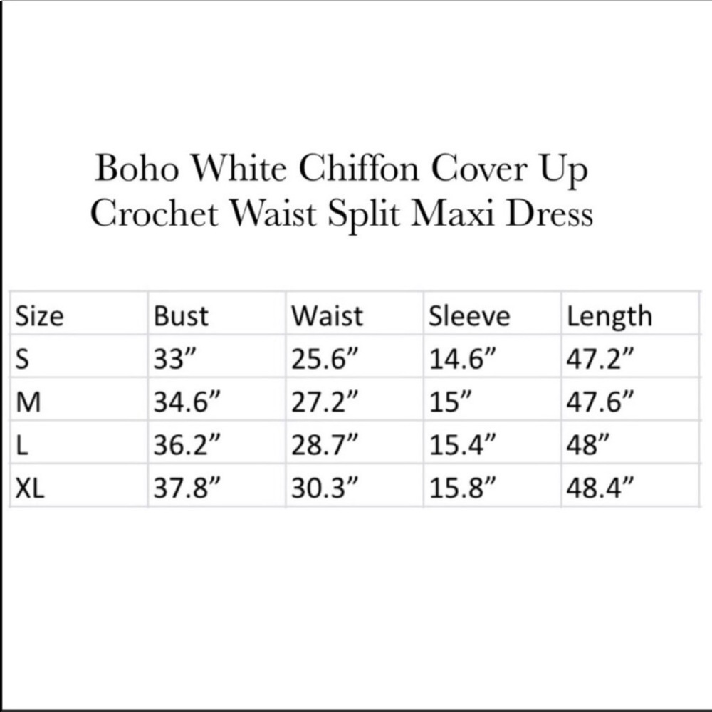 All sizes added! BoHo white cover-up maxi dress - Picture 6 of 6